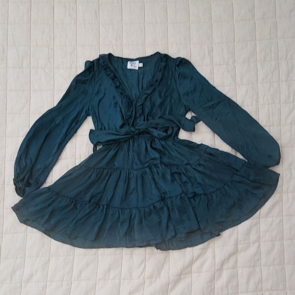 Princess Polly Teal Long Sleeve Dress